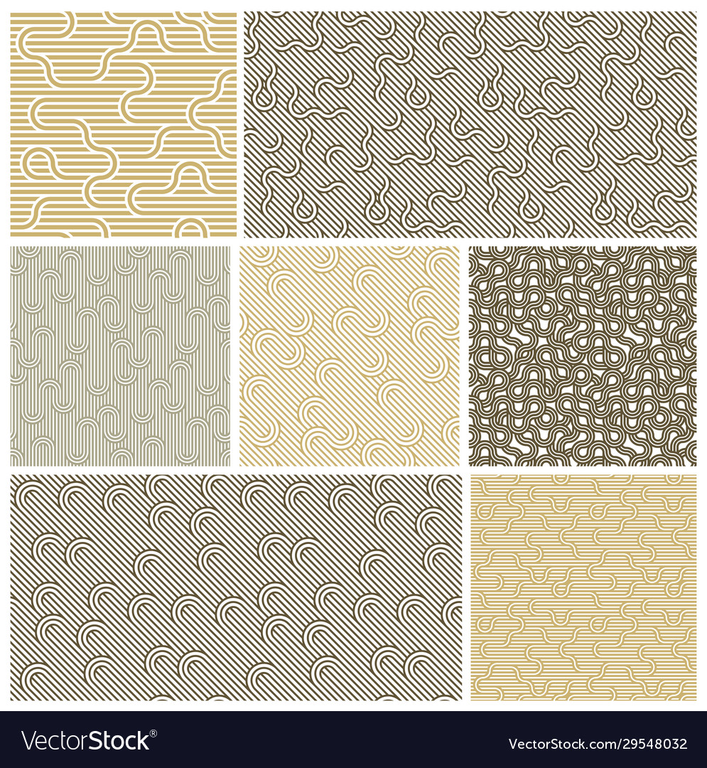 Seamless linear geometric minimalistic patterns vector image Seamless linear geometric minimalistic patterns