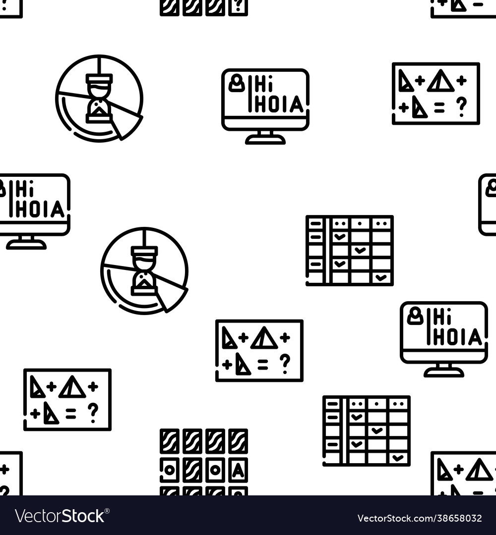 Self study lessons seamless pattern vector image Self study lessons seamless pattern
