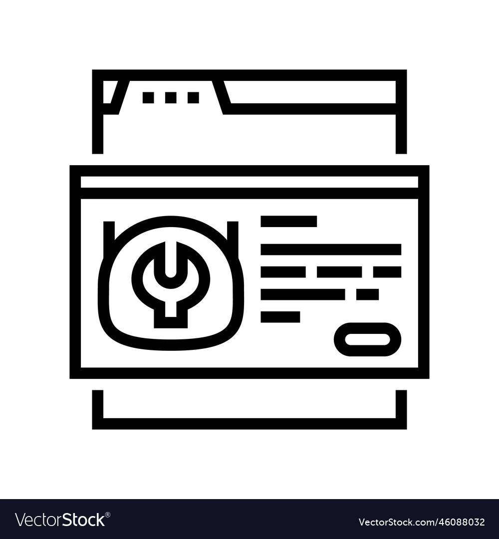 Service chat bot line icon vector image Service chat bot line icon