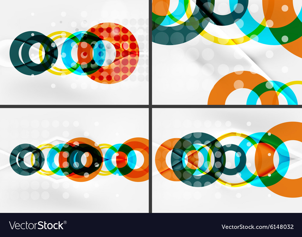 Set of circle shape design abstract backgrounds Vector Image