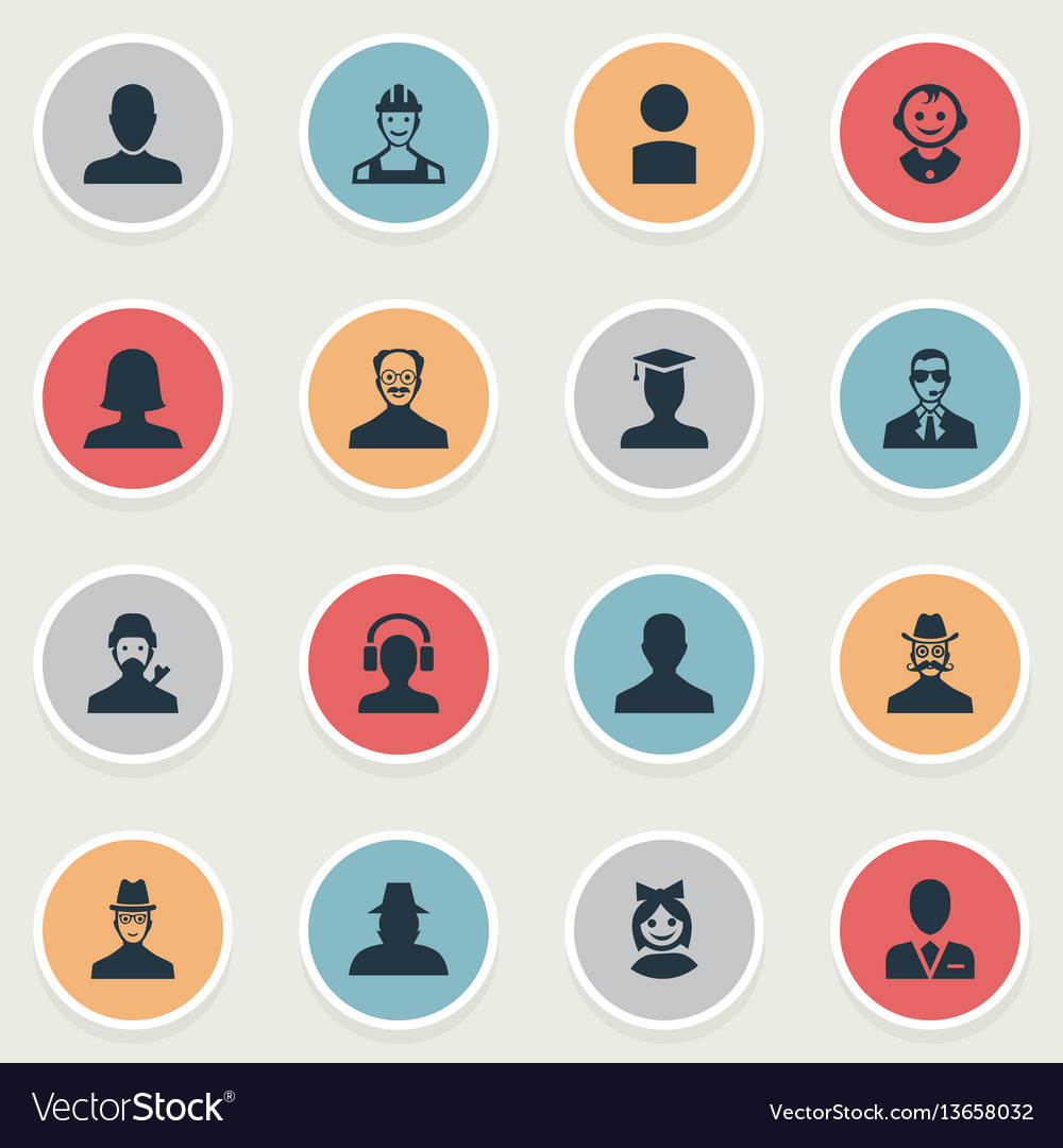 Set of simple avatar icons