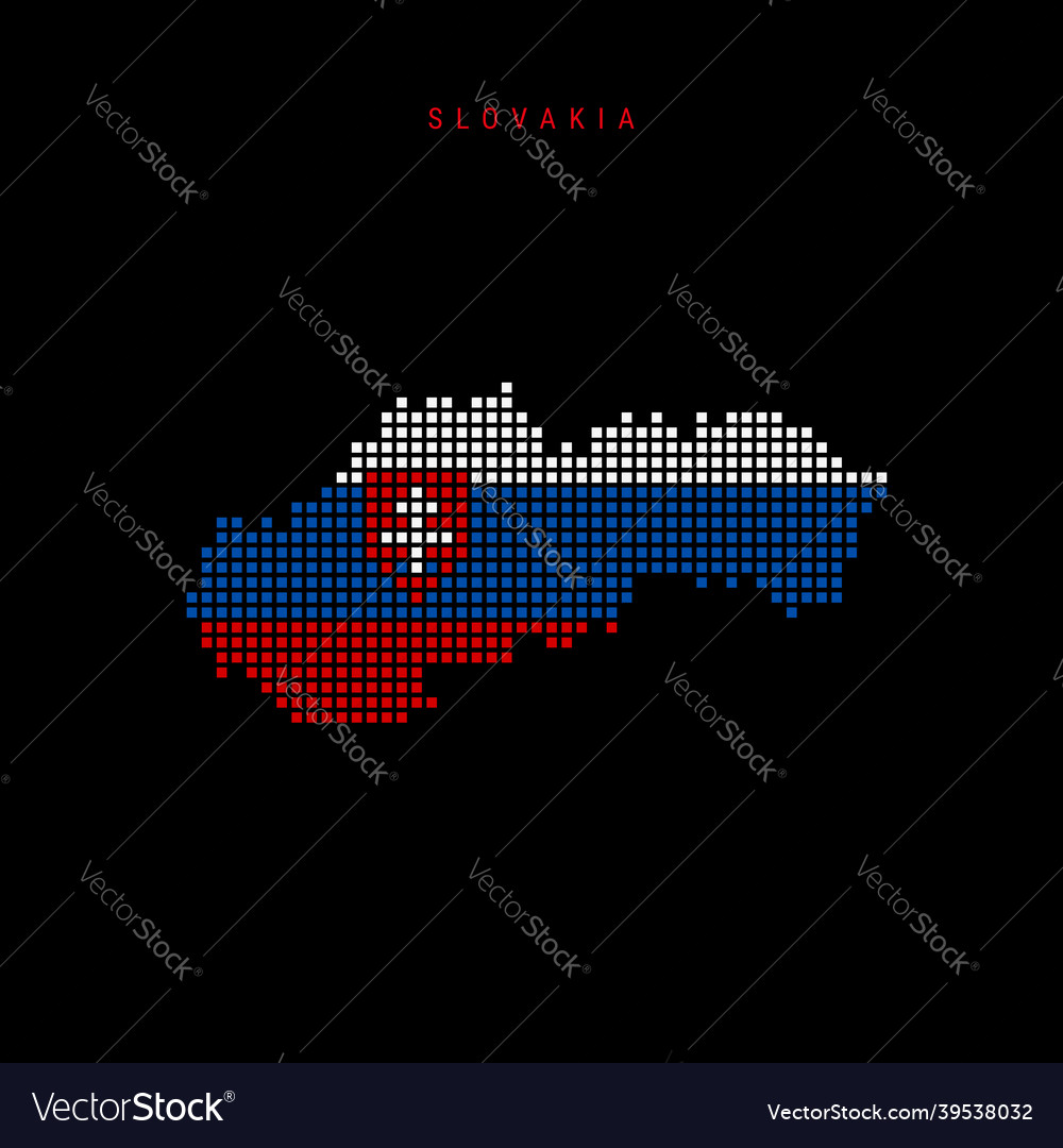 Quadratische Punkte Musterkarte von Slovakia dotted Pixel