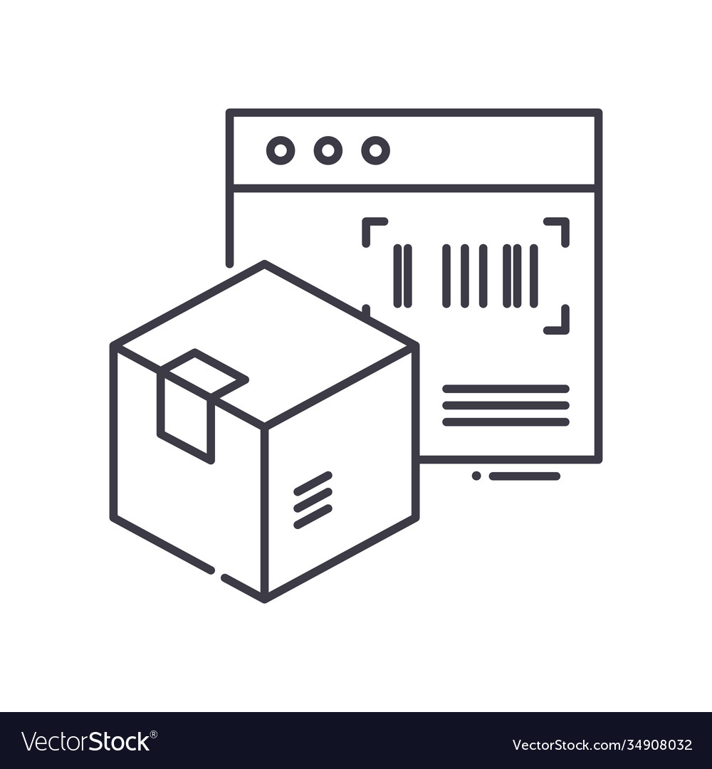 Tracking number icon linear isolated Vector Image Tracking number icon linear isolated