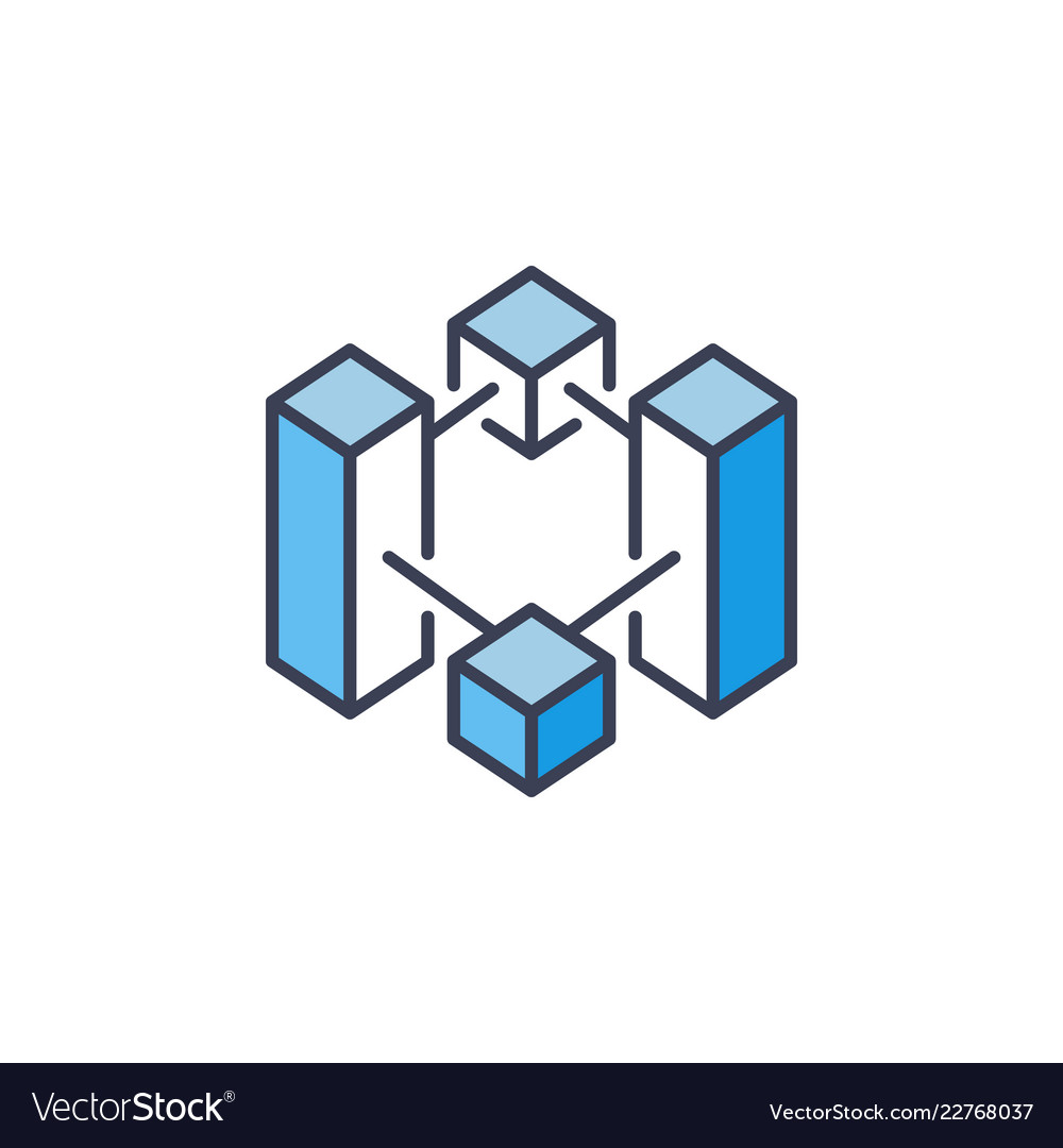 Blockchain crypto blue icon cryptocurrency