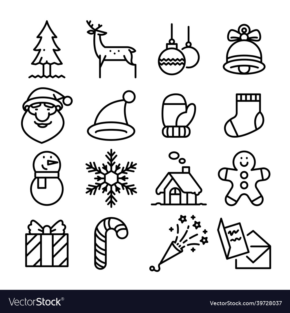 Collection of christmas icons Royalty Free Vector Image