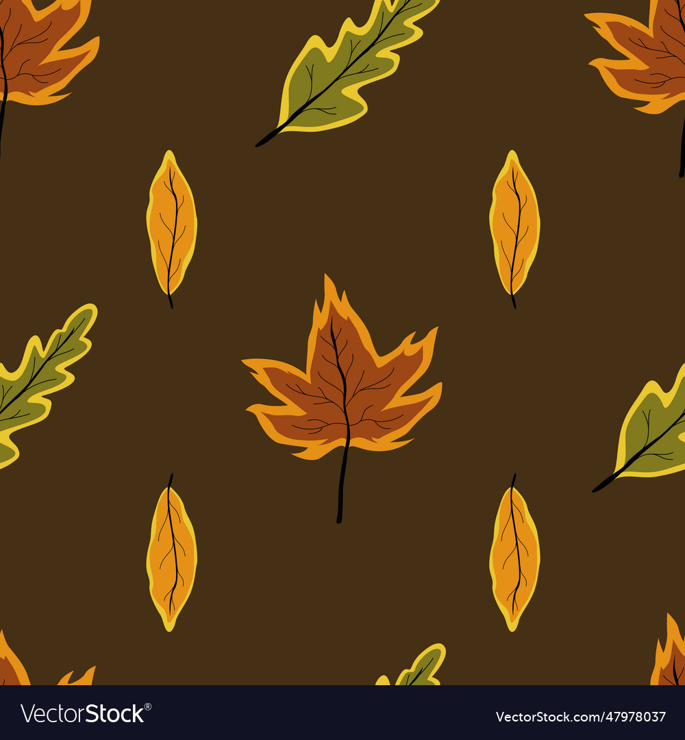 Creative autumn seamless pattern with simple vector image Creative autumn seamless pattern with simple