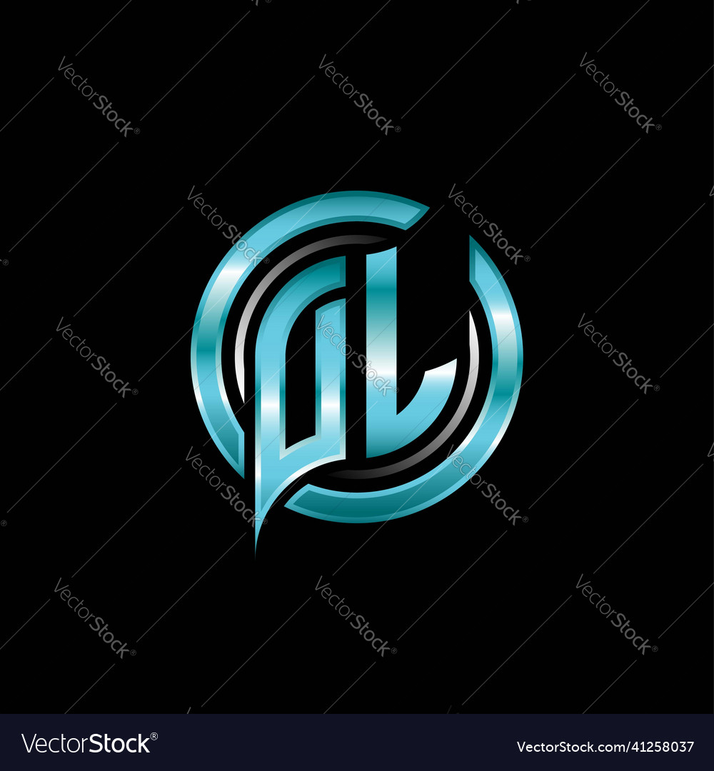 Dl initial monogram logo circle rounded Vector Image Dl initial monogram logo circle rounded