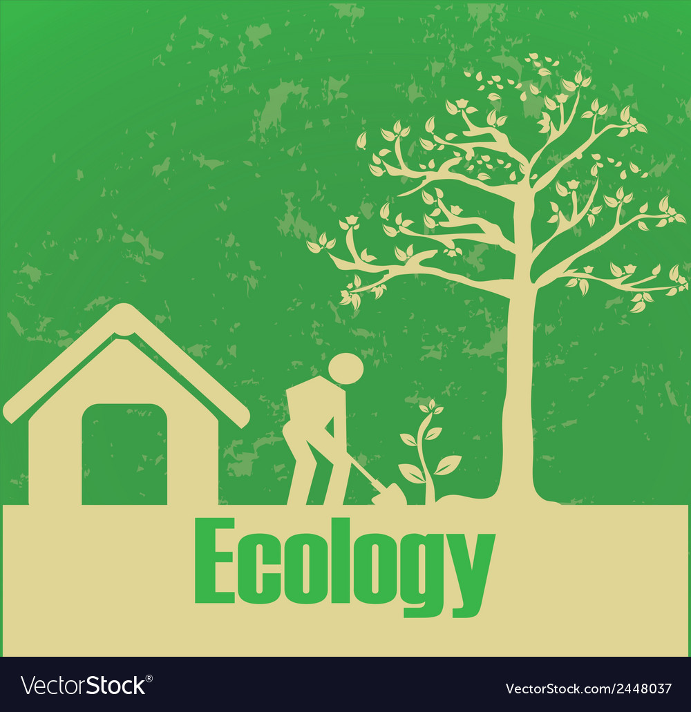 Eco design over green background