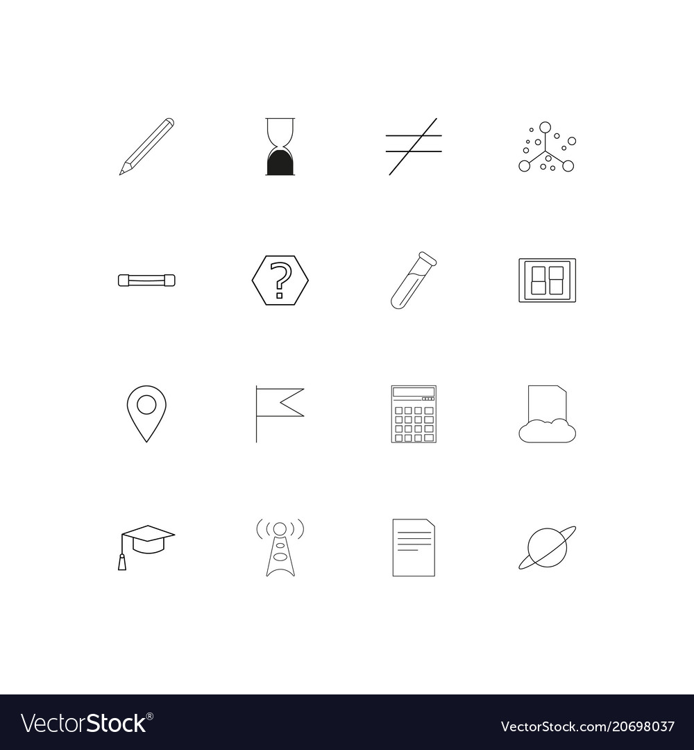 Education and science simple linear icons set