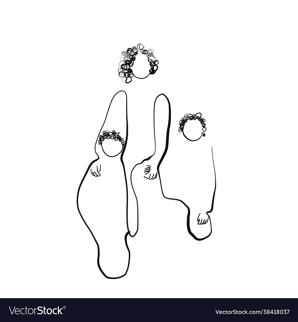 Family sketch icon hand drawn cartoon Royalty Free Vector