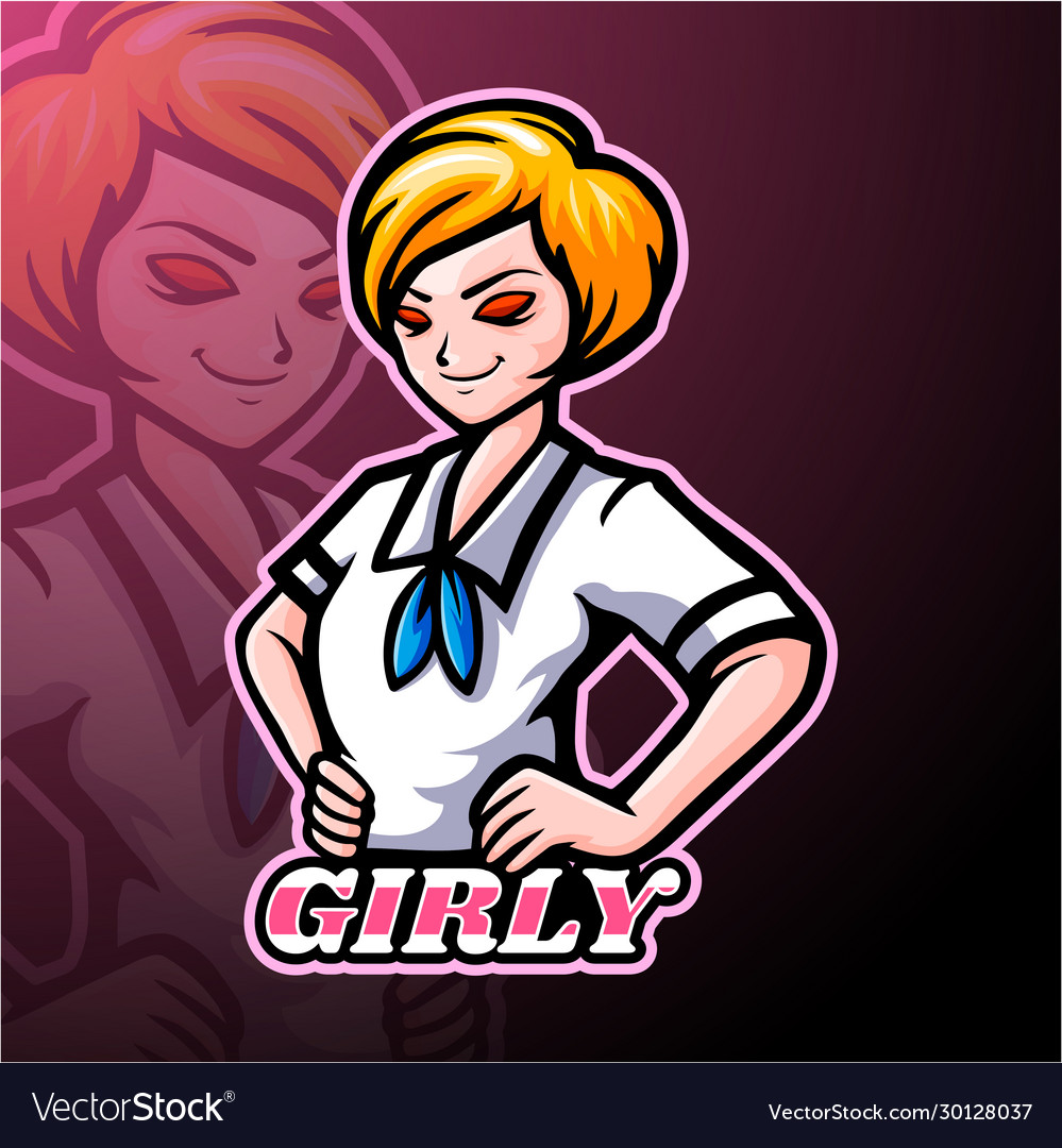 Girl Esport Logo Mascot Design Royalty Free Vector Image