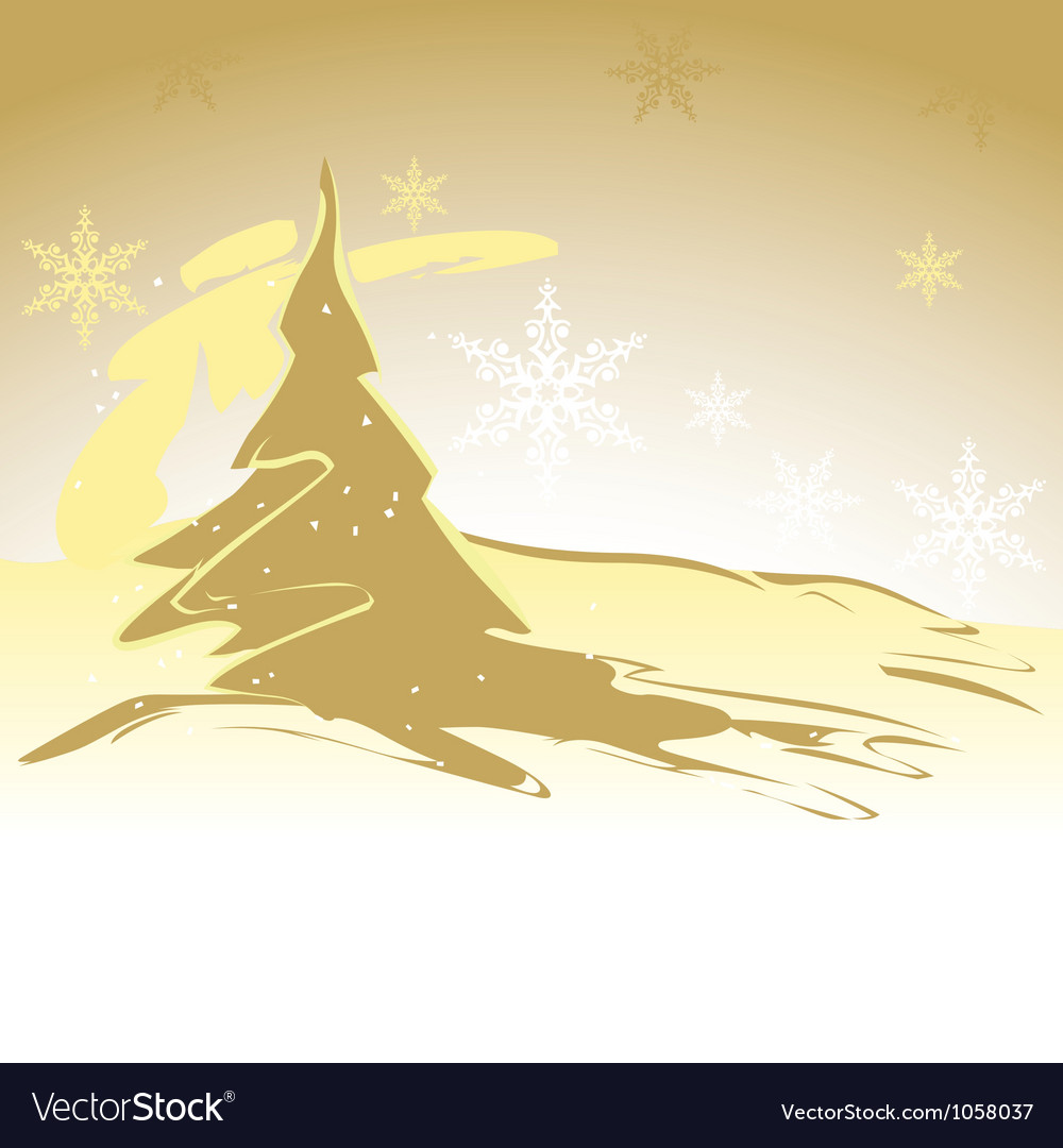 Gold Christmas Tree Abstract Background