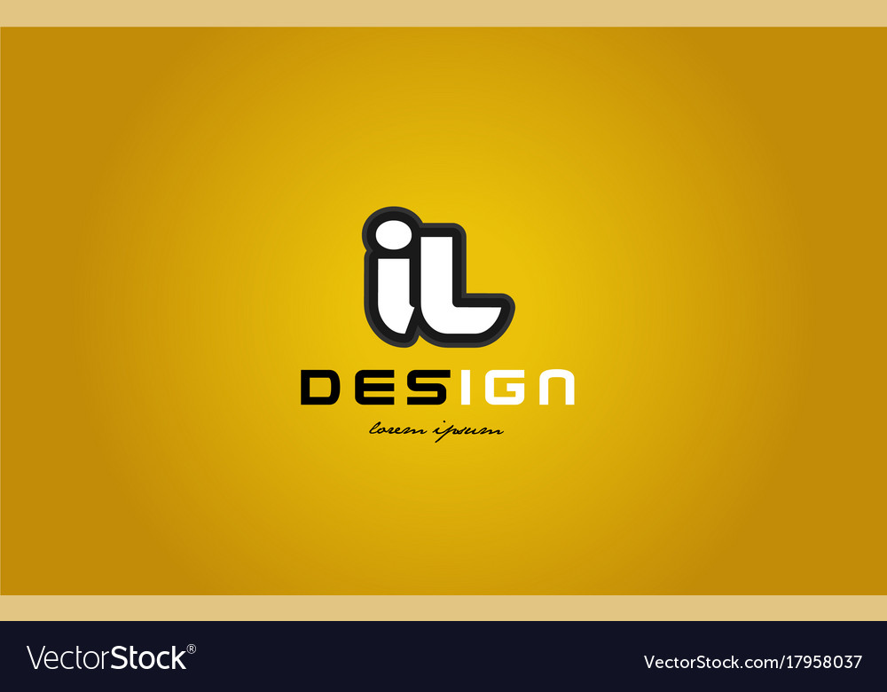 Il i l alphabet letter combination digit white Vector Image