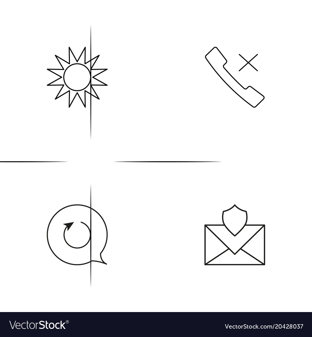Interface simple linear icon setsimple outline