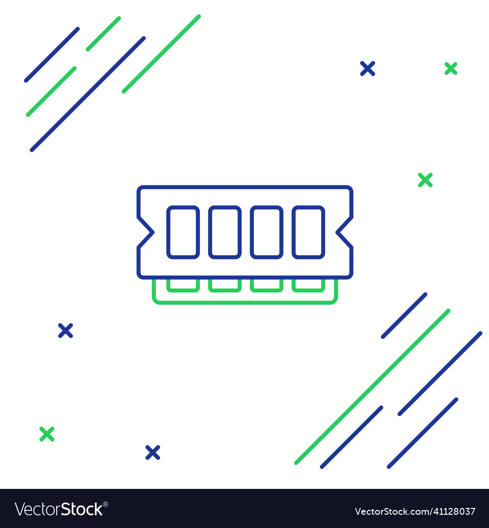 Zeile ram zufälligen Zugriff Speicher Icon isoliert vector image Zeile ram zufälligen Zugriff Speicher Icon isoliert