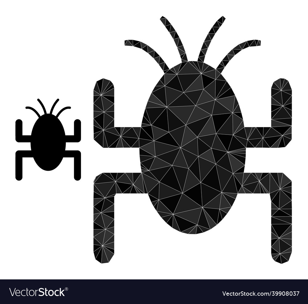 Polygonal bug tick icon vector image Polygonal bug tick icon