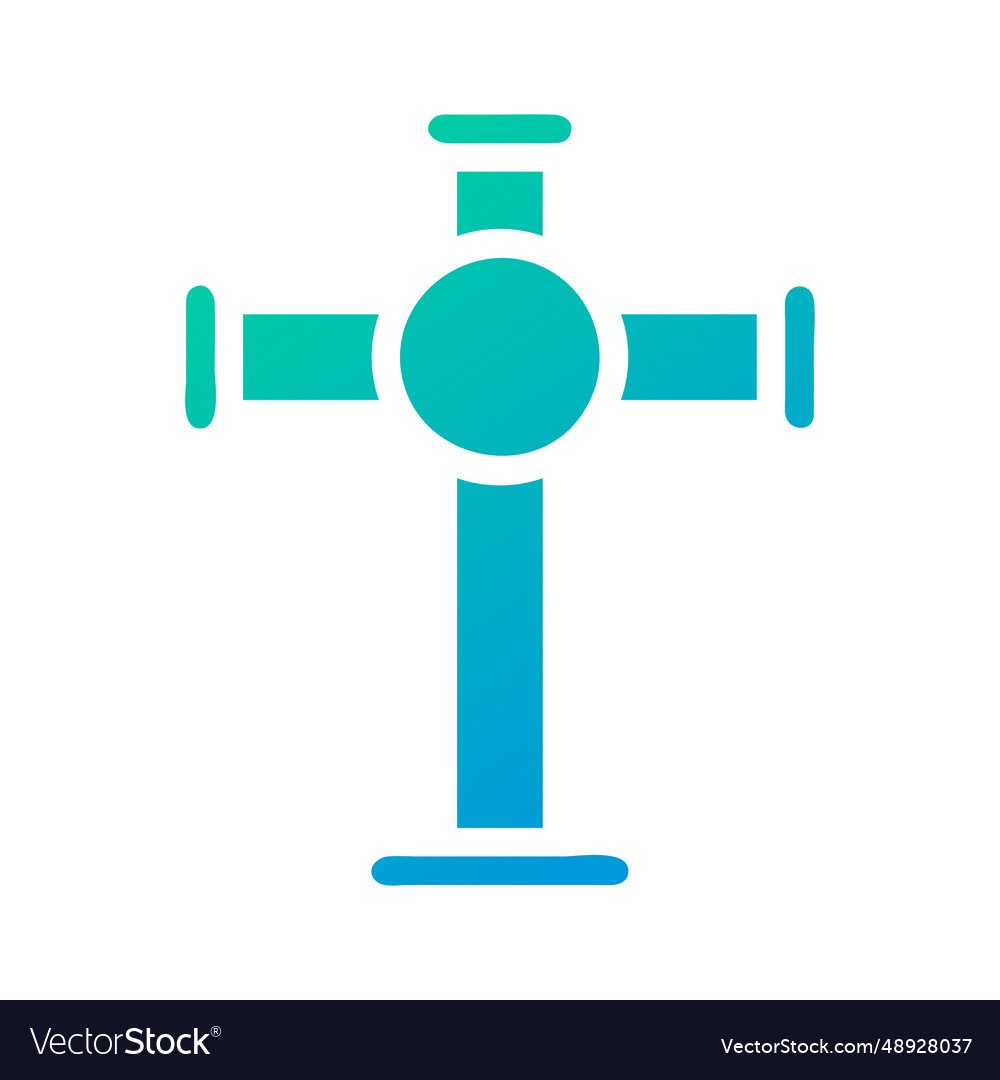 Salib icon solid gradient green blue colour vector image Salib icon solid gradient green blue colour