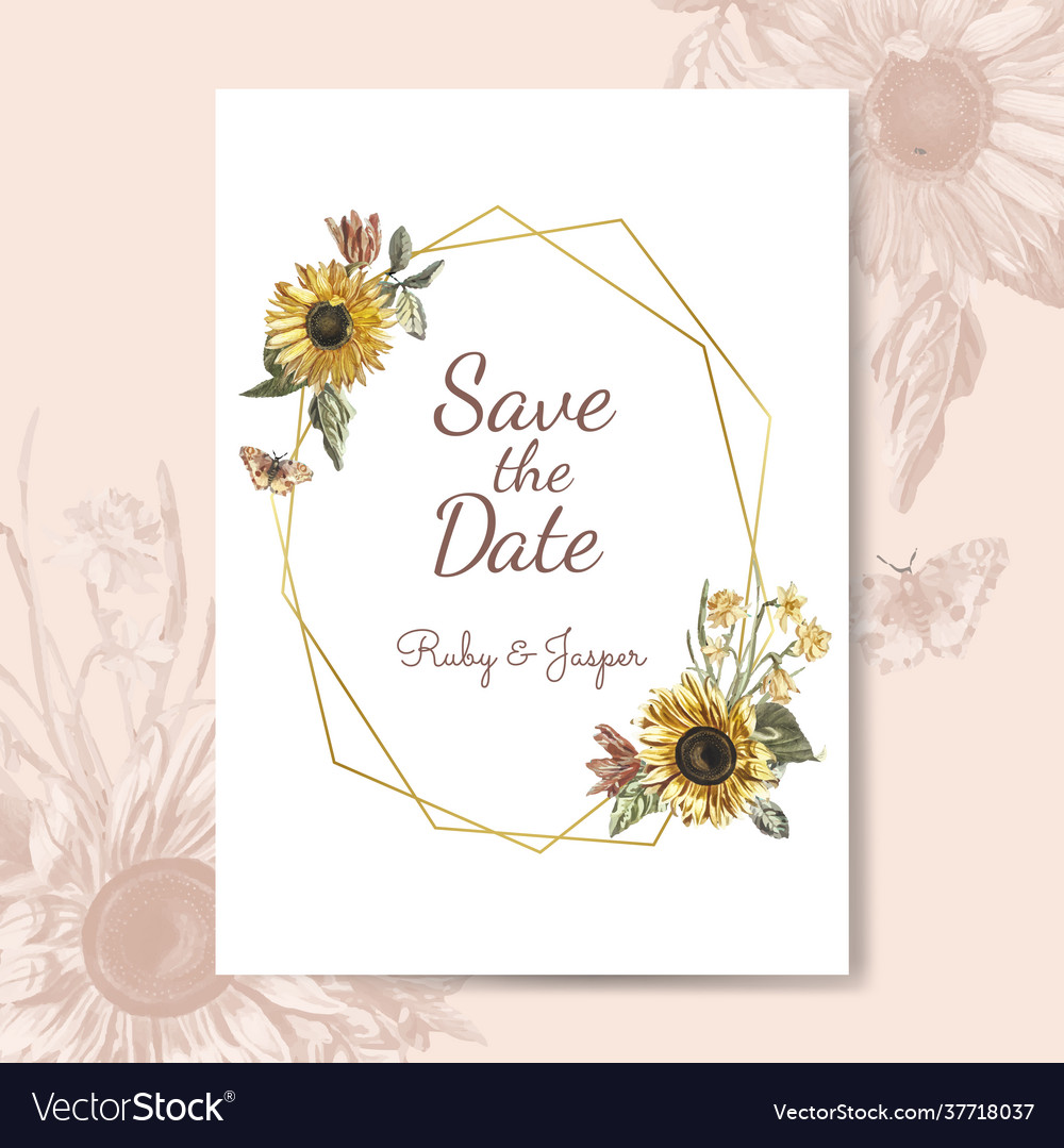 Download Save Date Wedding Invitation Mockup Royalty Free Vector