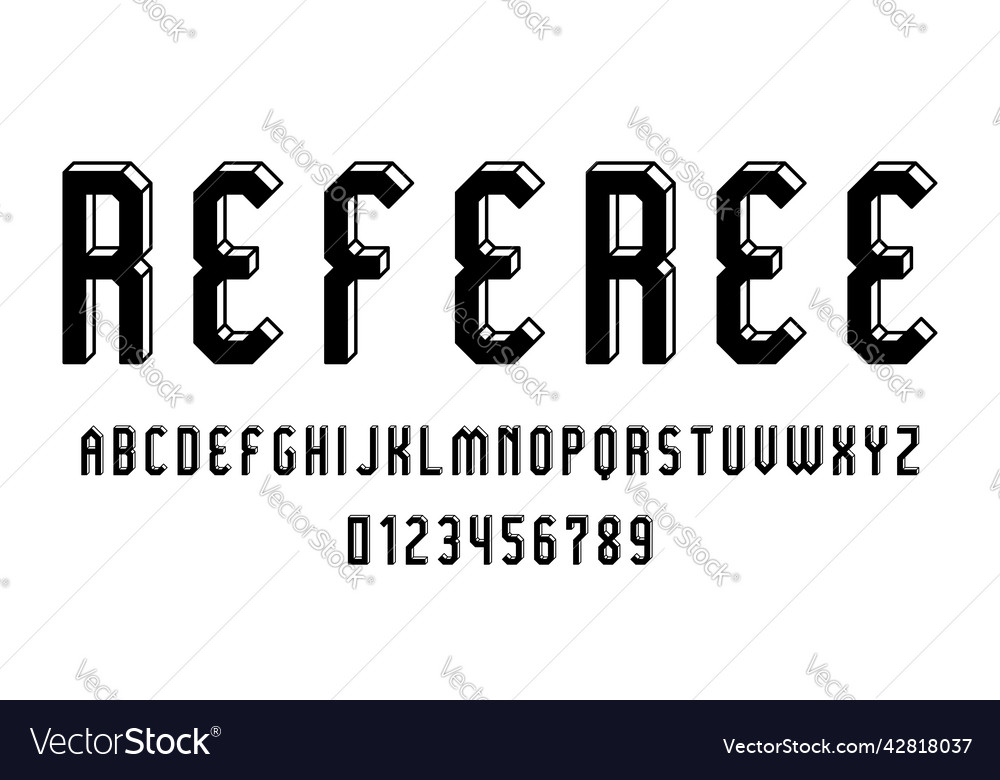 Set of alphabets font letters and numbers