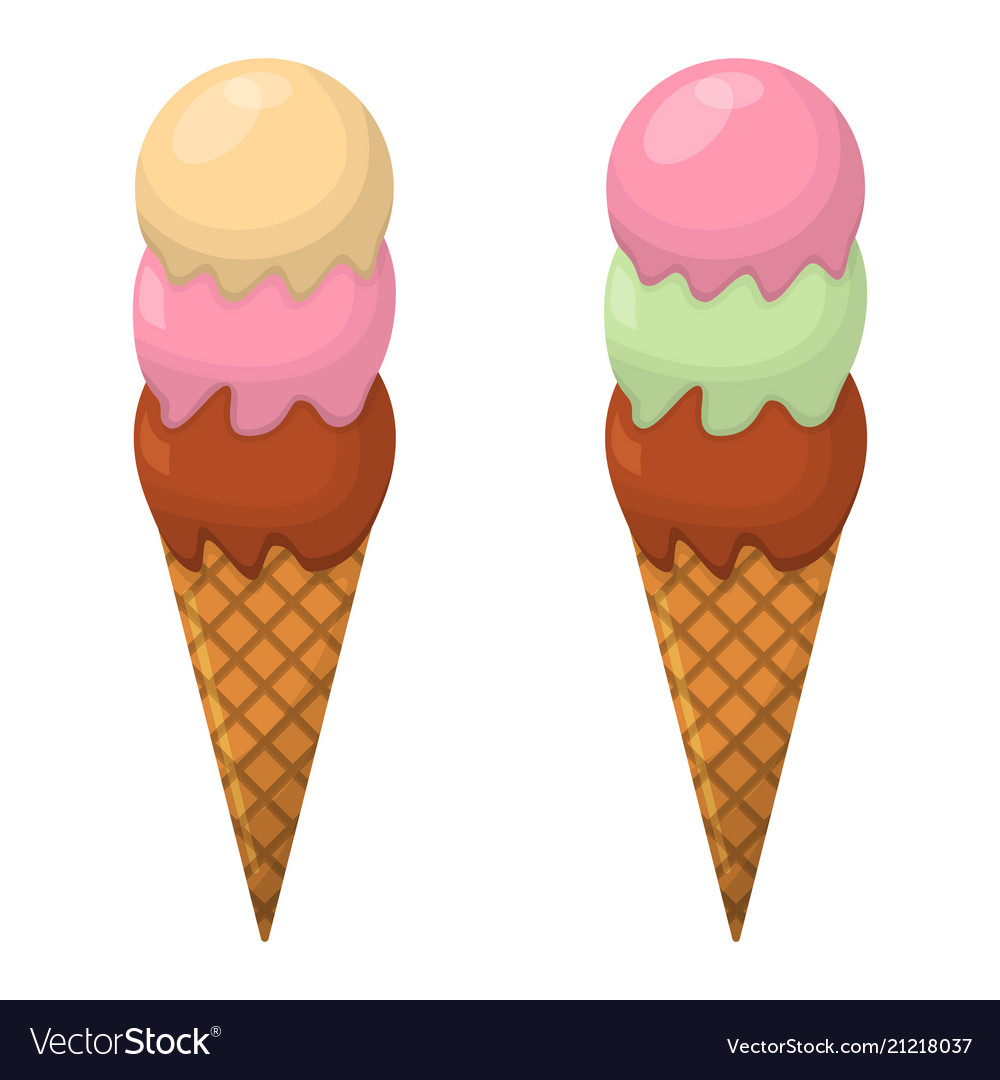 Ice cream ball icon cartoon style Royalty Free Vector Image