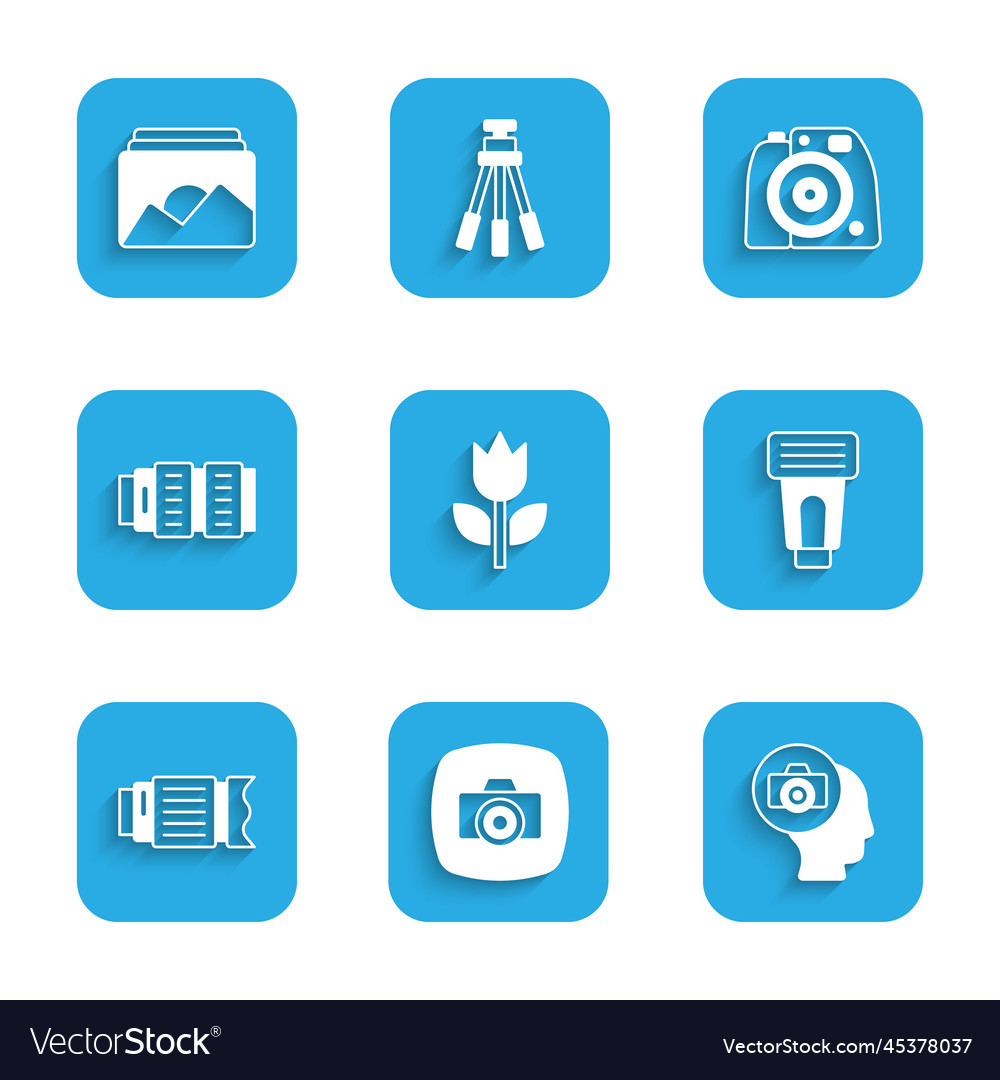 Set photo mode macro camera flash Vector Image Set photo mode macro camera flash