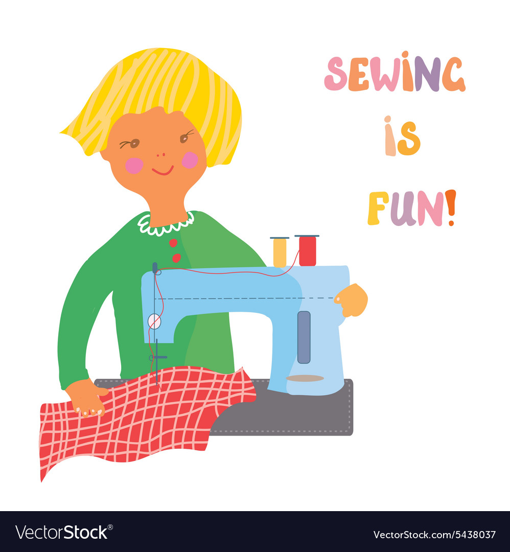 Sewing girl - cute