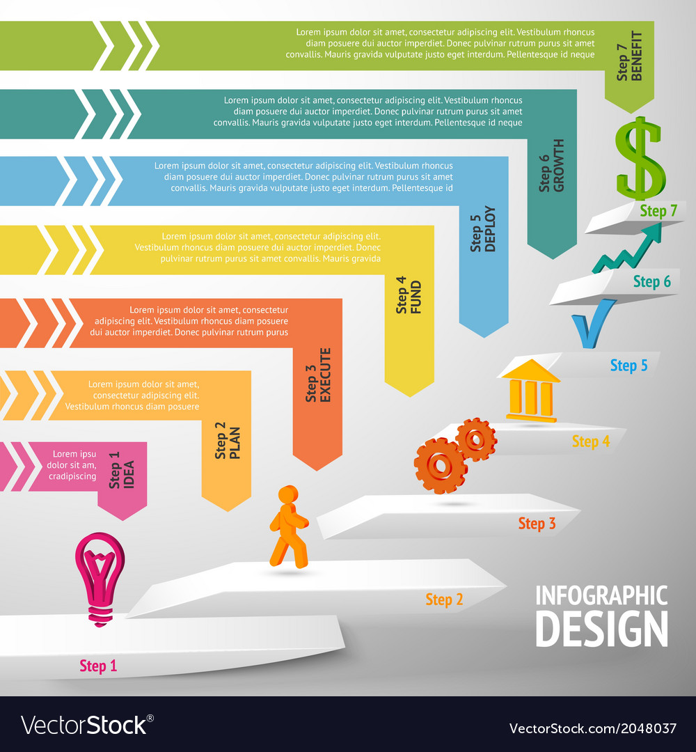 staircase infographic template royalty free vector image