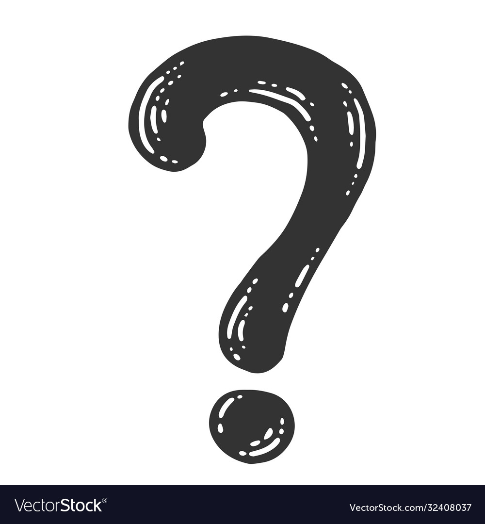Symbol question mark sketch scratch board