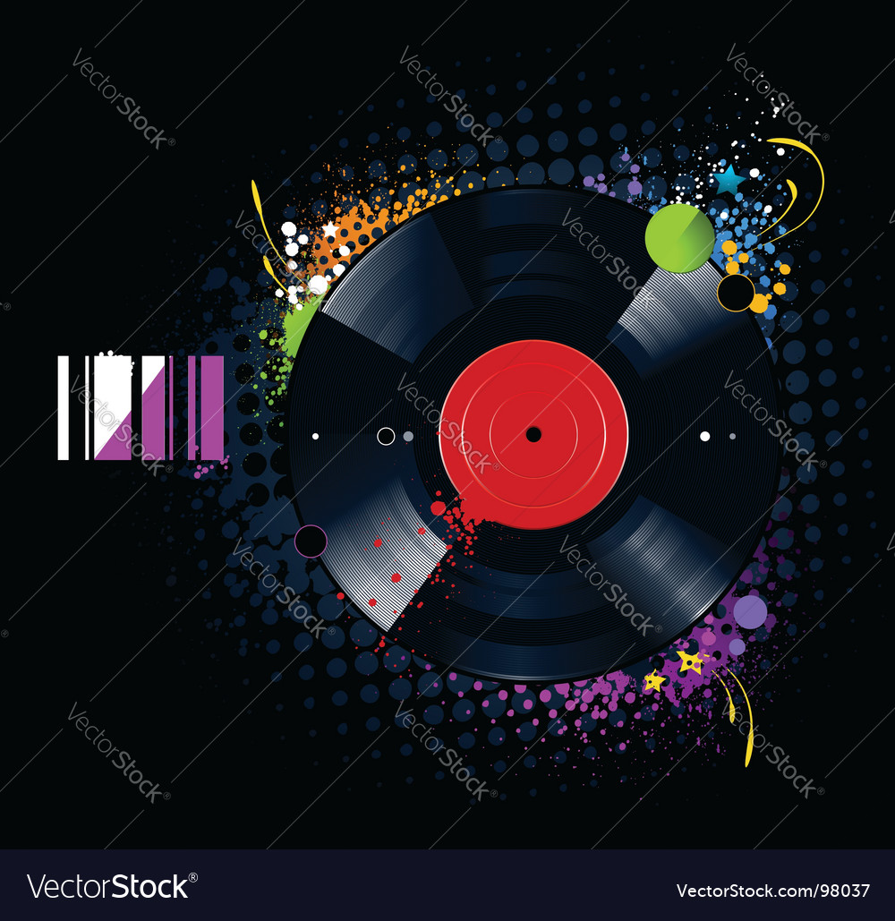 Colored vinyl disc Royalty Free Vector Image - VectorStock