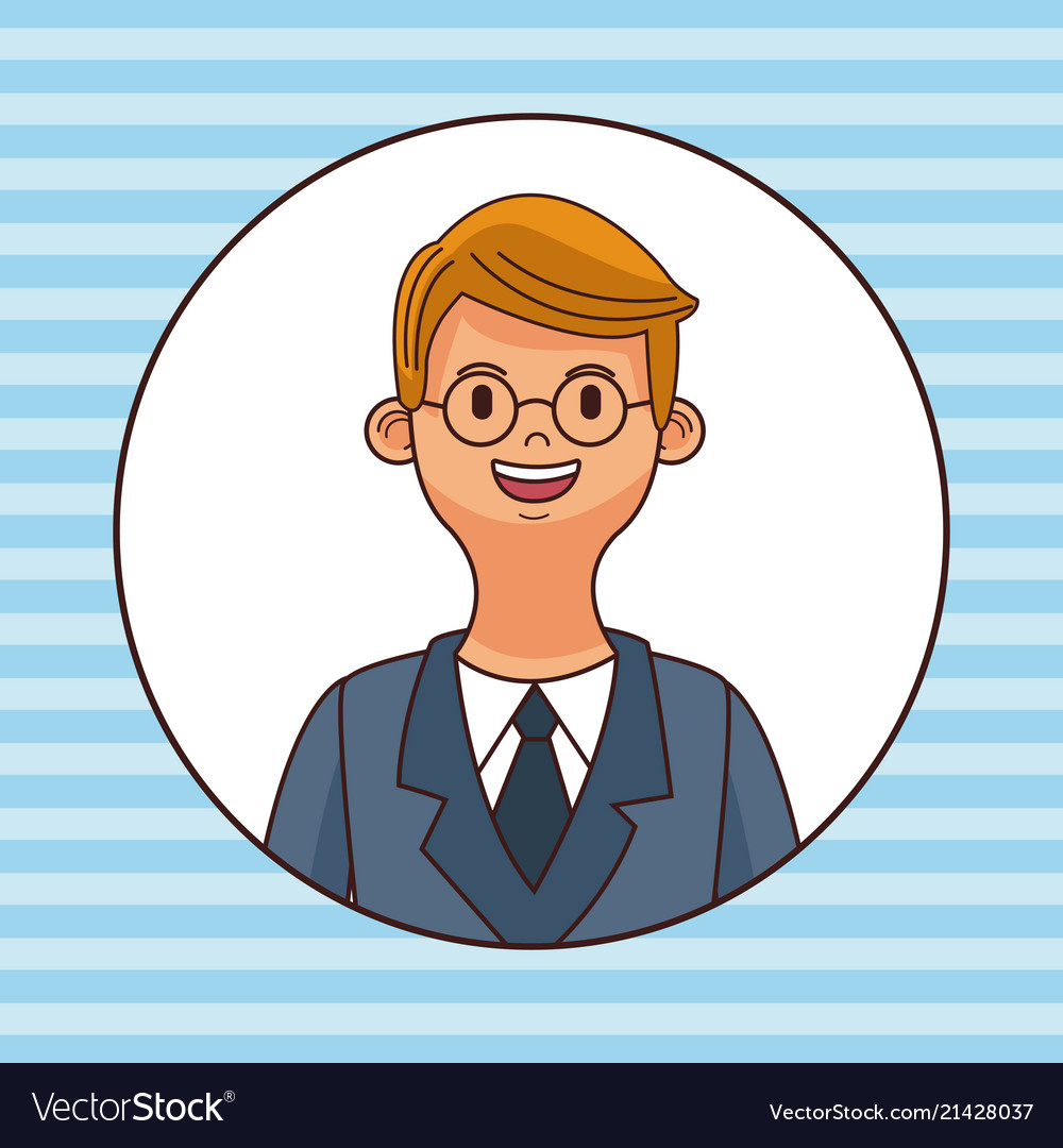 Young man round icon profile