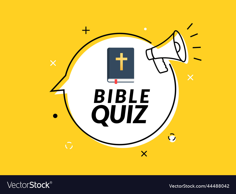 Bible quiz game banner logo icon cartoon Vector Image