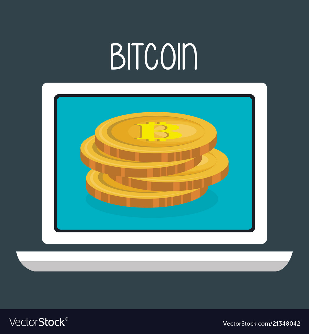 Bitcoin business with laptop computer