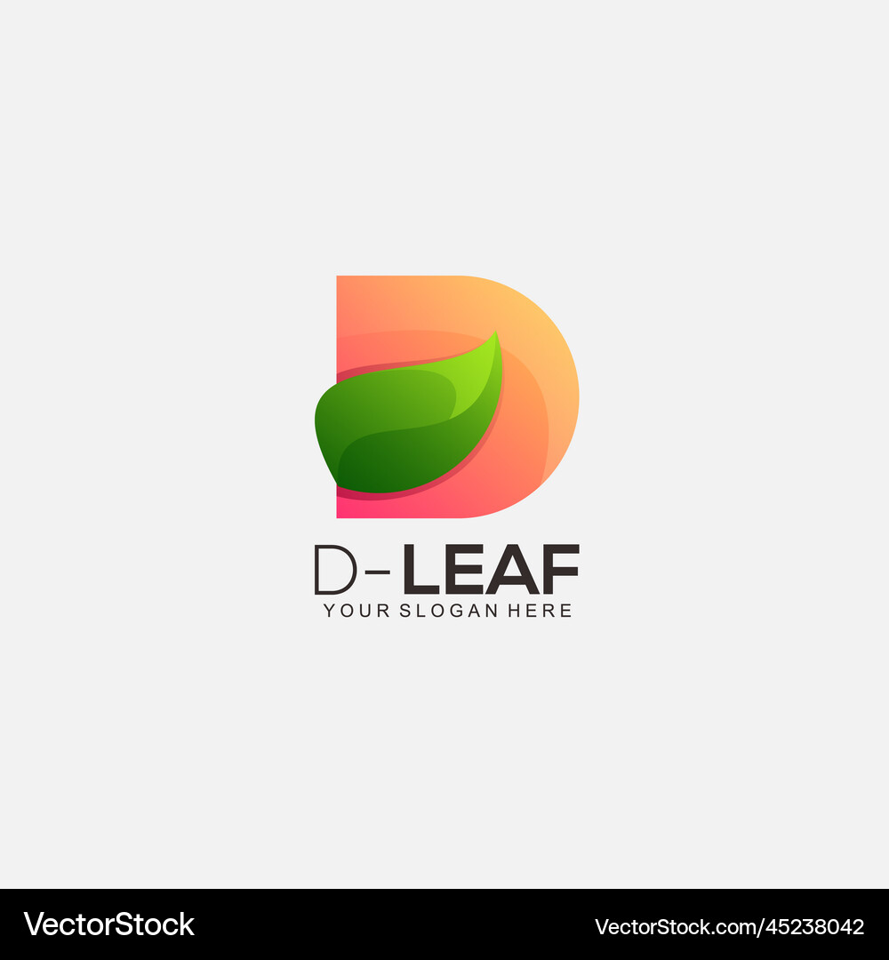D leaf logo design gradient Royalty Free Vector Image