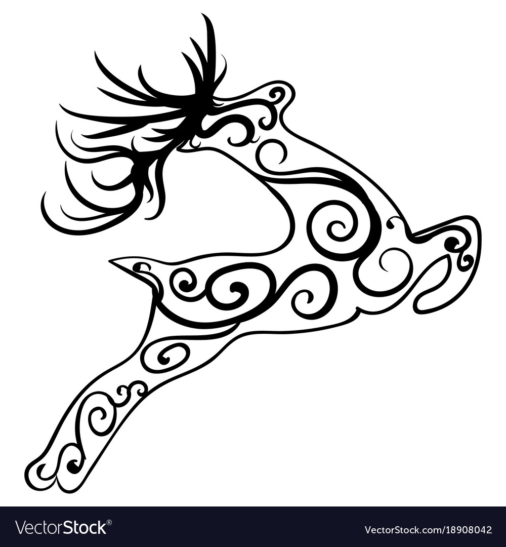 Entangle stylized deer ethnic patterned