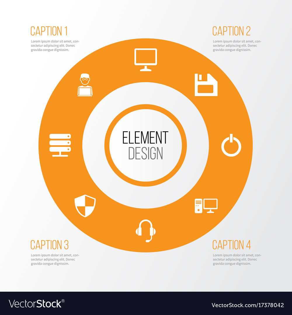 Gadget icons set collection of defense database