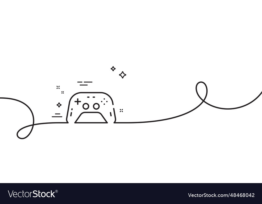 Gamepad line icon game joystick sign continuous Vector Image Gamepad line icon game joystick sign continuous