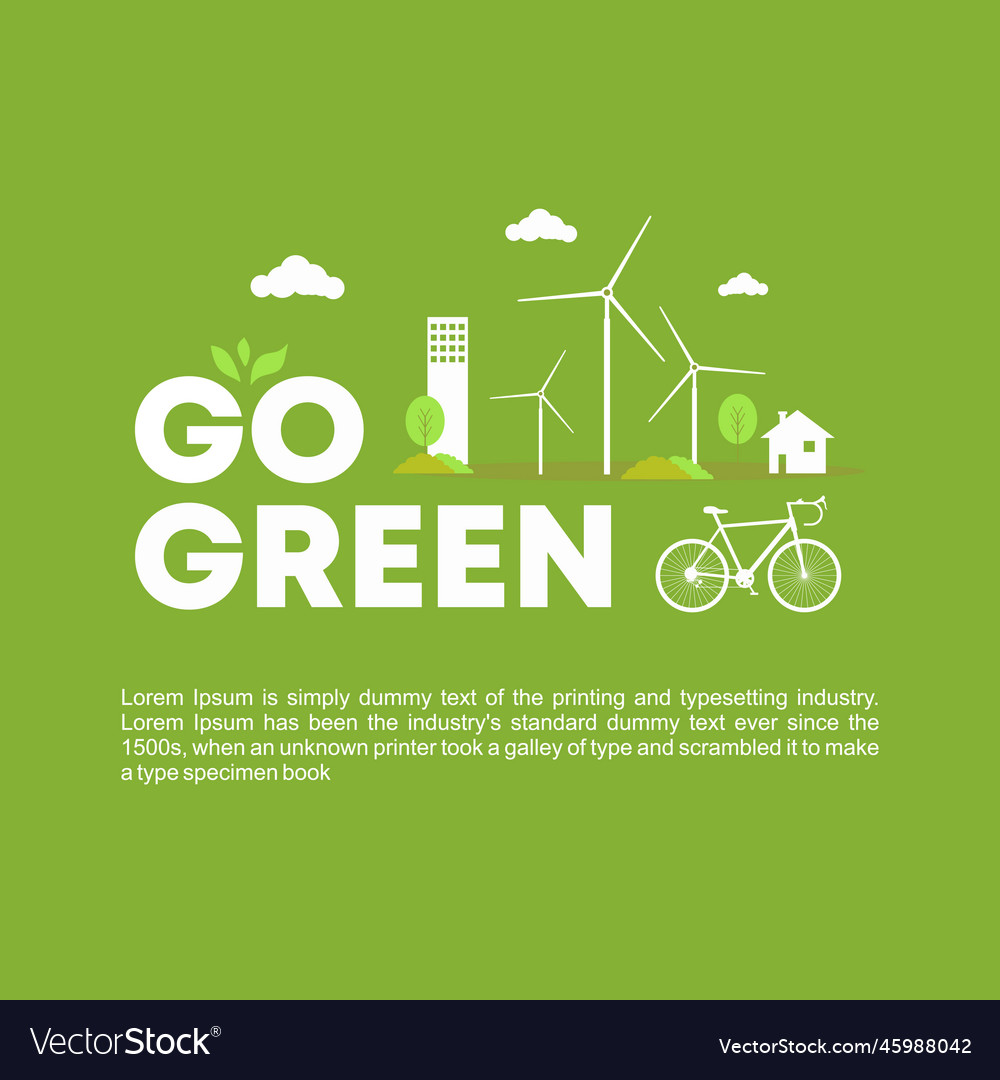 Go green banner template with of smart city eco Vector Image