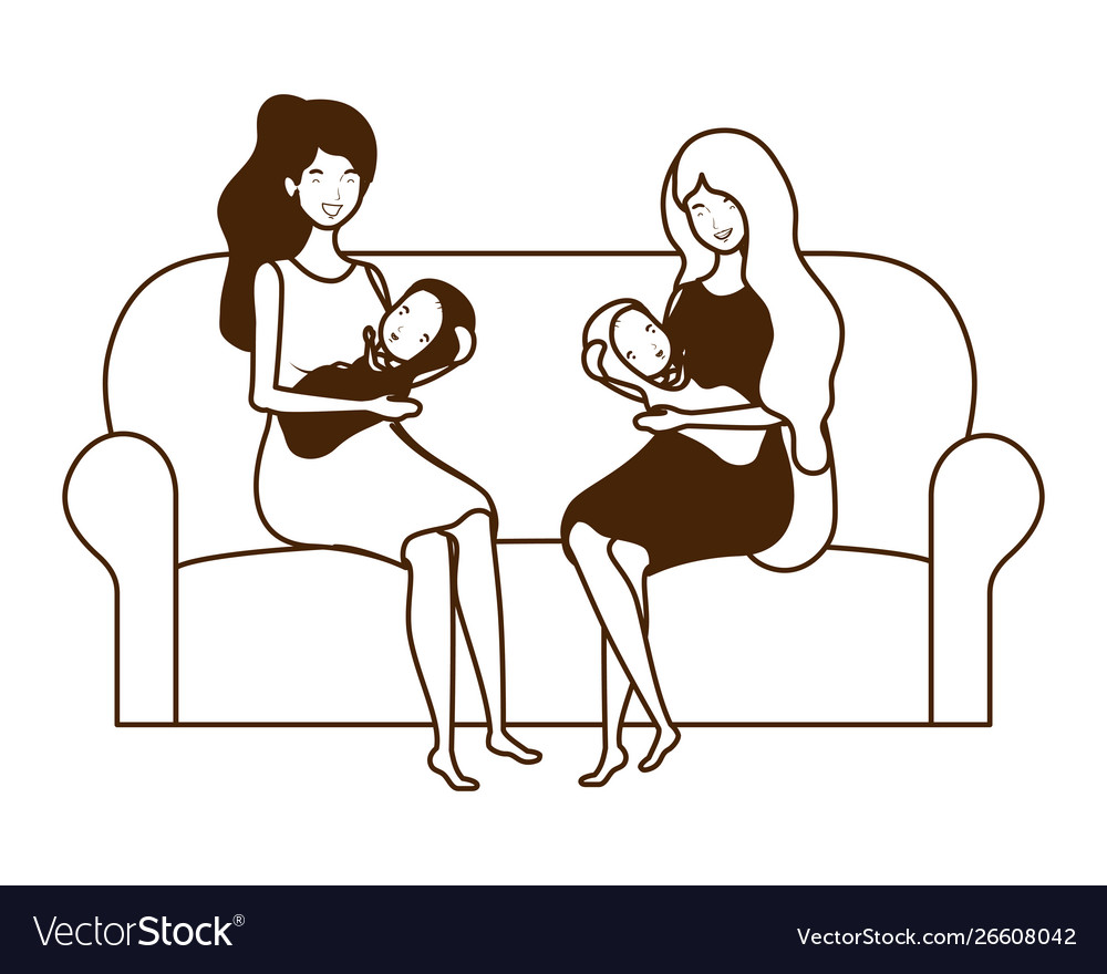 Isolated mothers with babys design