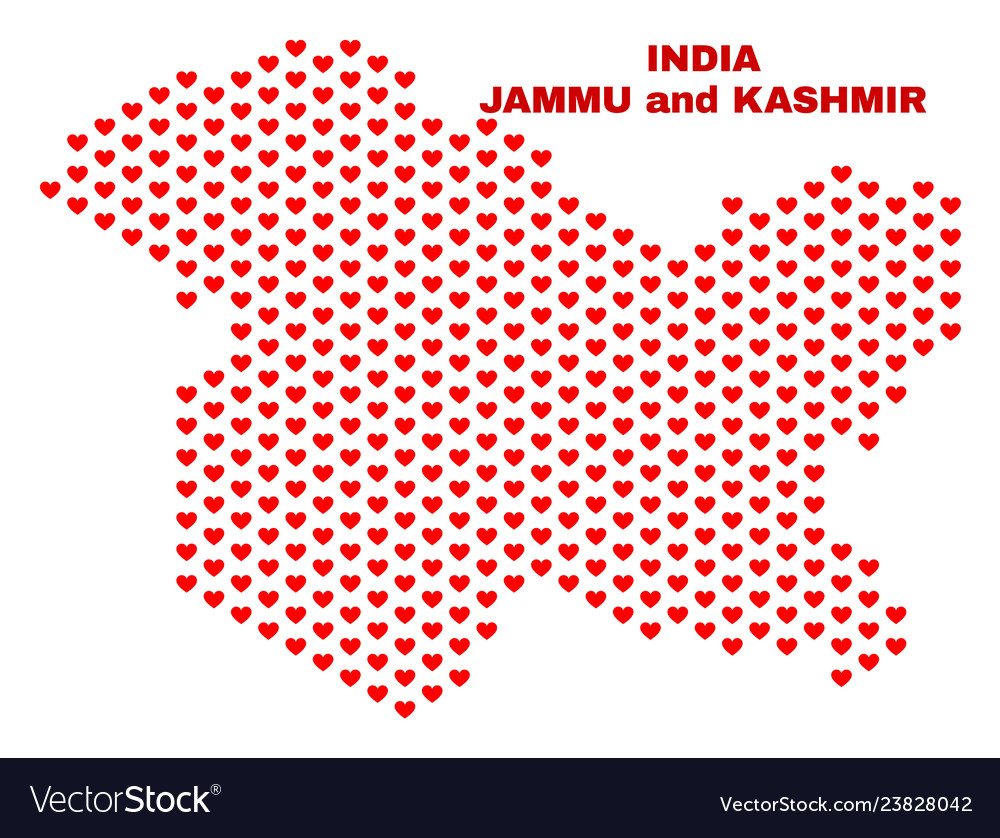 Jammu and kashmir state map - mosaic of love