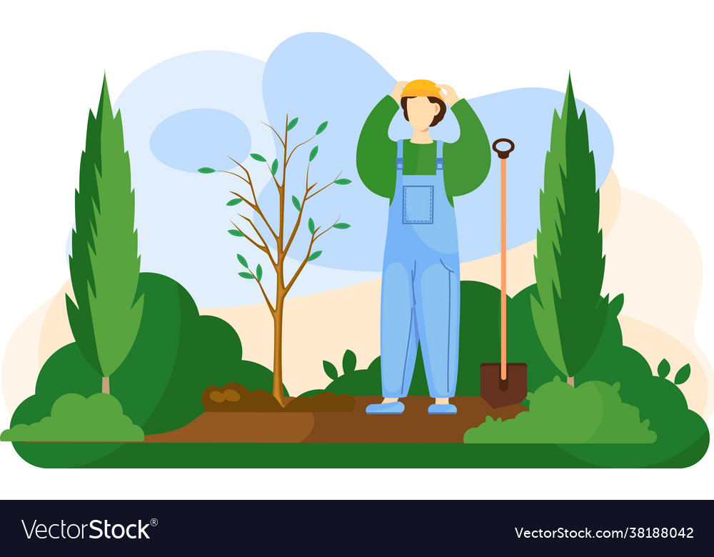 Man with shovel digging hole