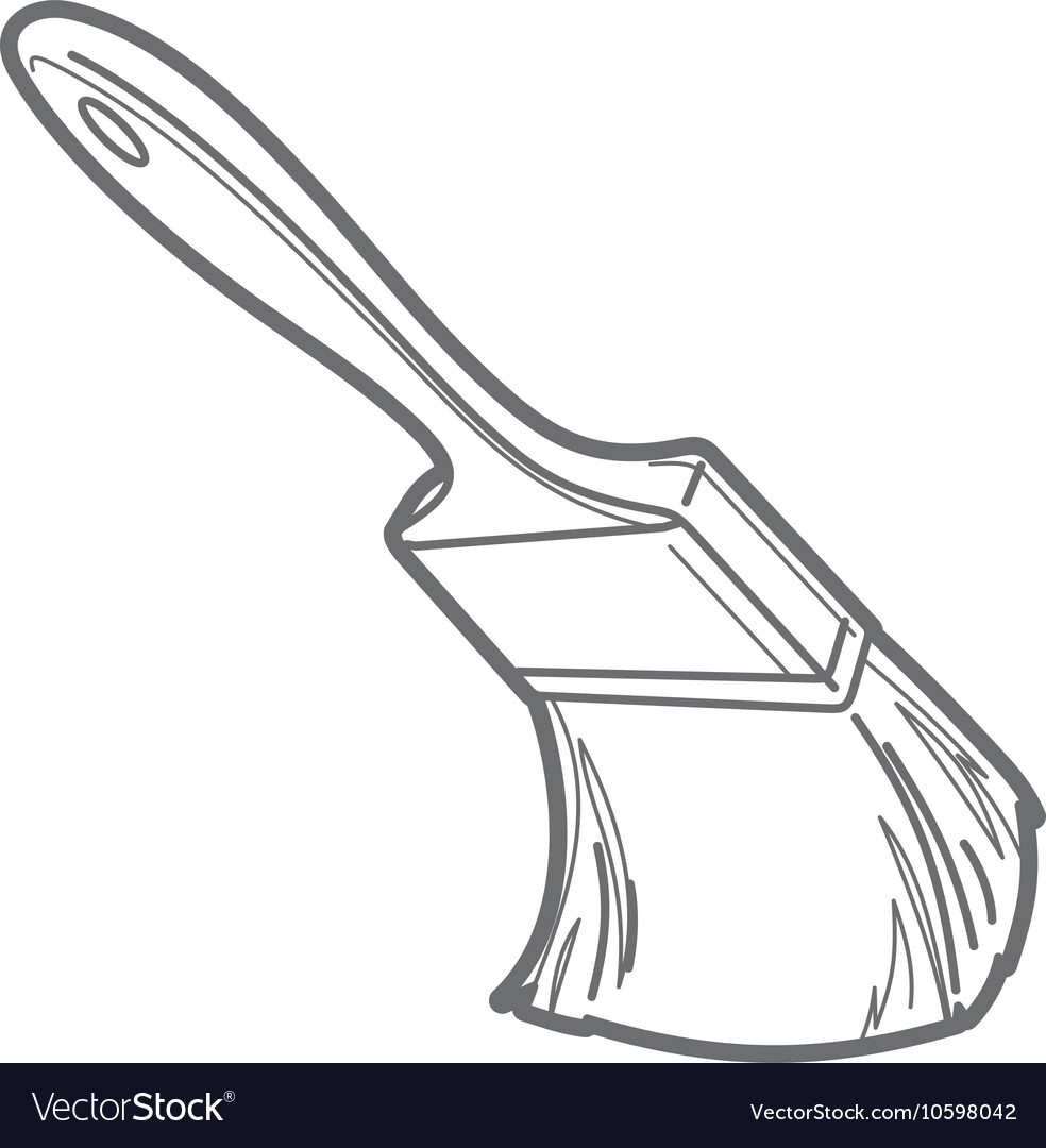 Paint brush outline Royalty Free Vector Image VectorStock