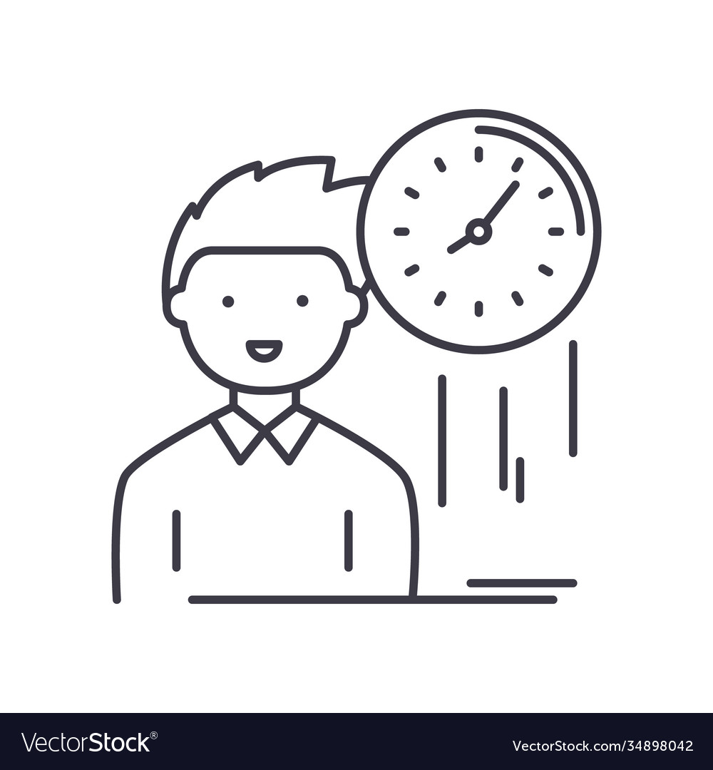 Punctuality icon linear isolated vector image Punctuality icon linear isolated