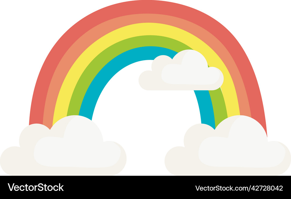 Rainbow and clouds Royalty Free Vector Image - VectorStock