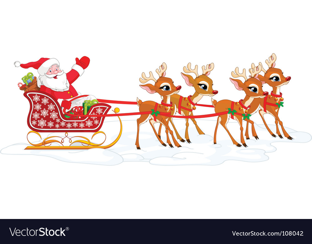 Santas sled Royalty Free Vector Image - VectorStock