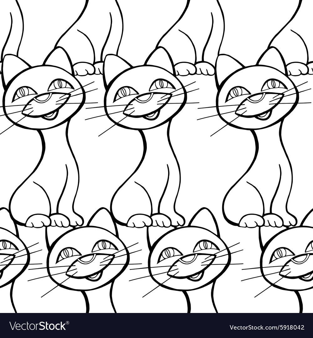 Seamless pattern of cats