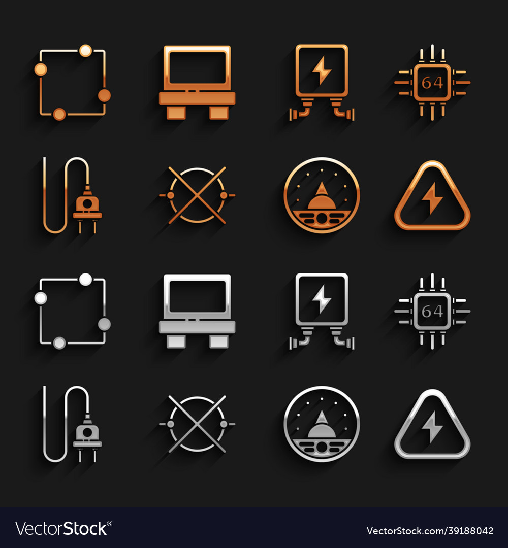 Set electric circuit scheme processor vector image Set electric circuit scheme processor