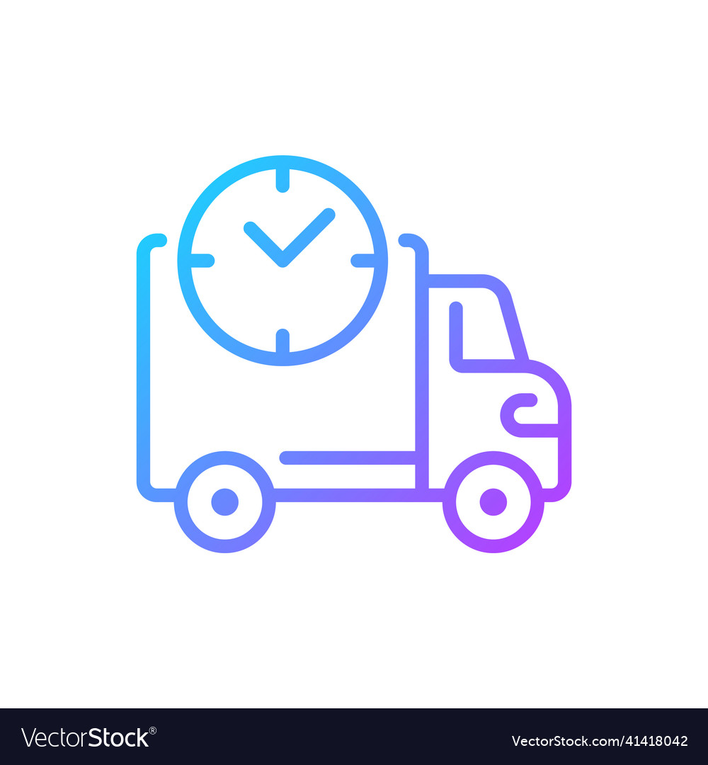 Shipping time gradient linear icon vector image Shipping time gradient linear icon