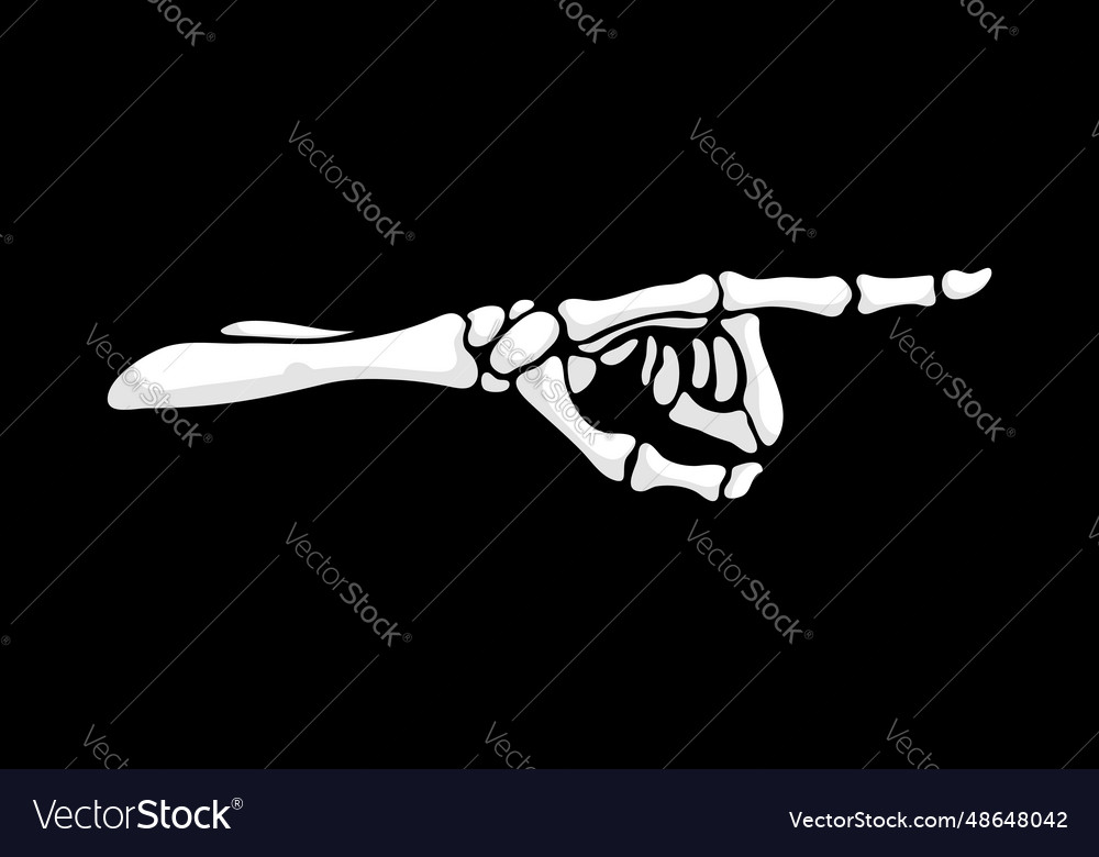 Skeleton hand gesture index finger pointing right Vector Image