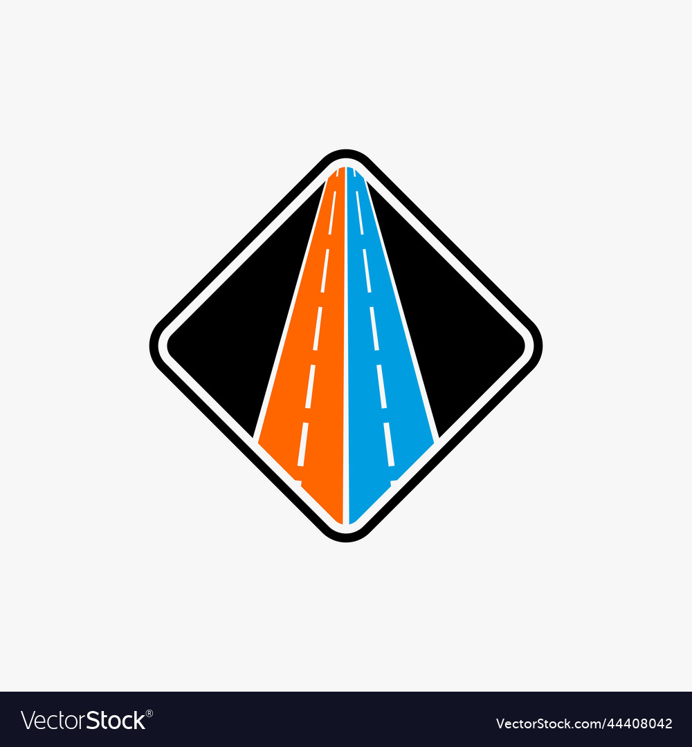 Unique two ways or double road on block rectangle
