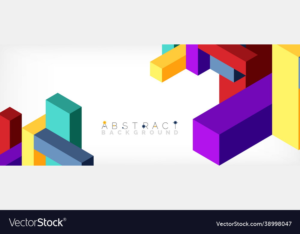 Abstract background 3d cubes cubic elements vector image Abstract background 3d cubes cubic elements